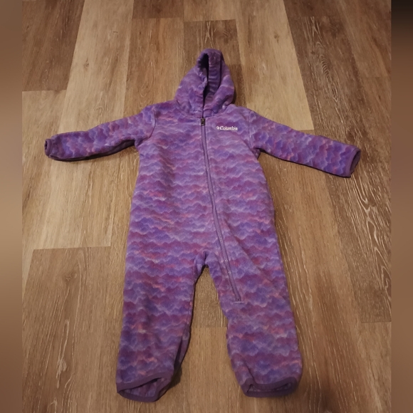 Columbia Full Zip Full Onepiece Bodysuit fleece bunting Tie Dye Pink & Purple - Picture 2 of 13
